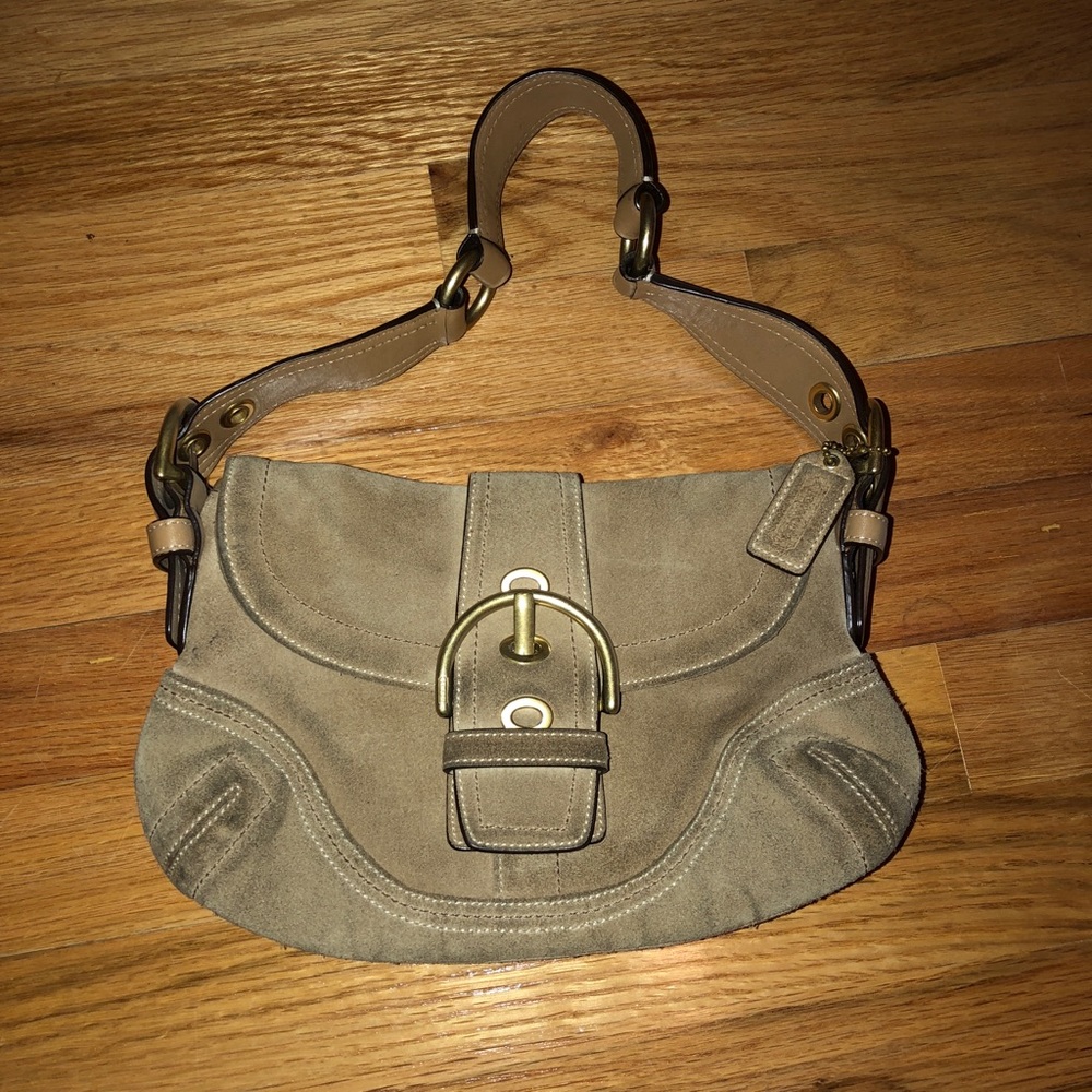 Coach suede shoulder purse
